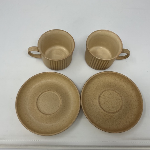Denby Chorus (retired) Stoneware Teacups & Saucers (Set of 2) - Picture 5 of 6